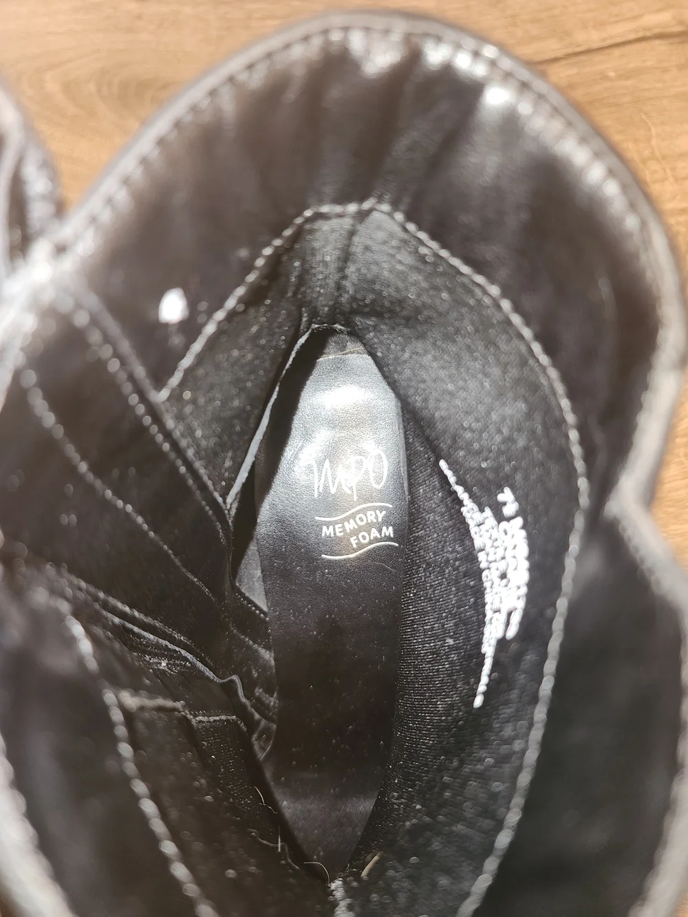 IMPO Black Suede Ankle Boots Silver Hardware Block Heel 7.5